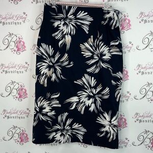 Chelsea28 skirt pencil navy brown White Floral Pencil Skirt zip up slit bottom